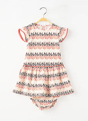 Ensemble short taille élastique orange BOBOLI fille