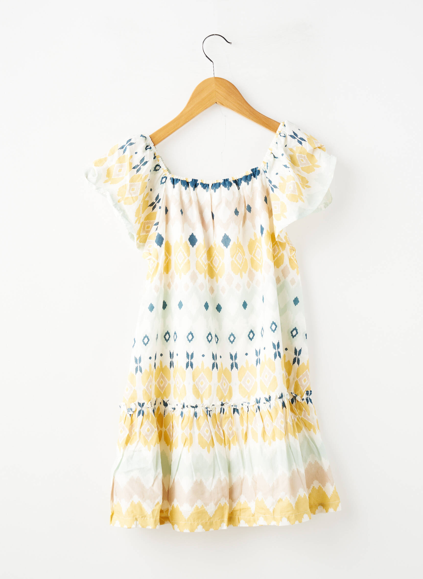 Robe mi-longue doublure manches courtes jaune ZY fille