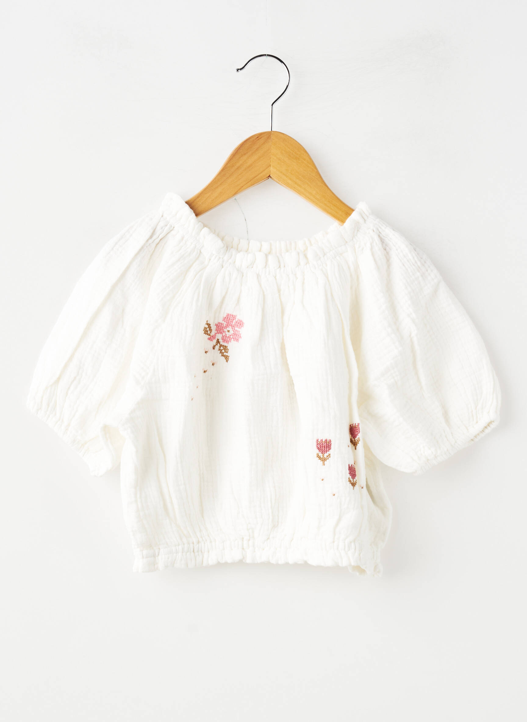 Top manches courtes manches courtes blanc ZY fille