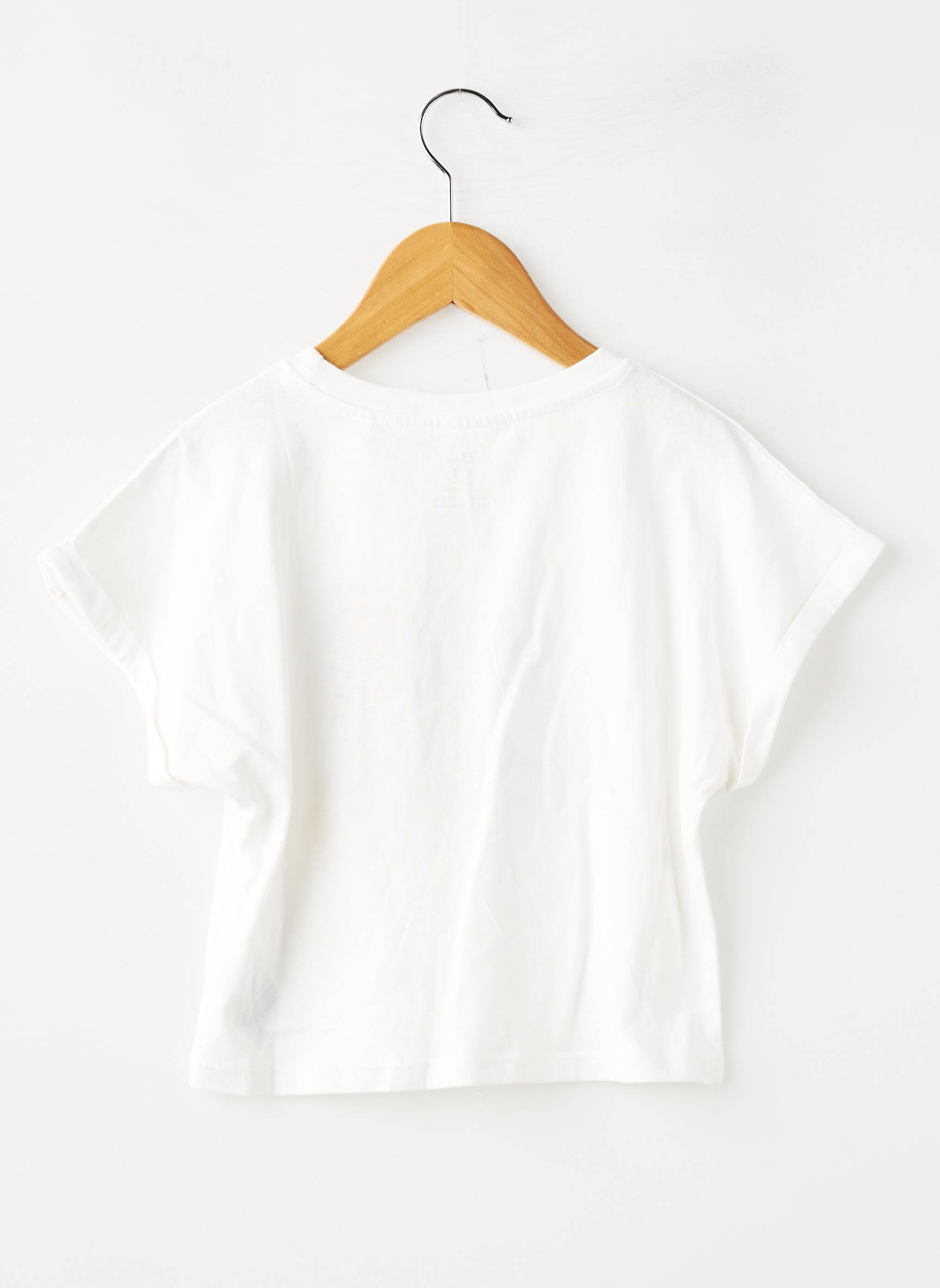 T-shirt coupe droite manches courtes blanc ZY fille