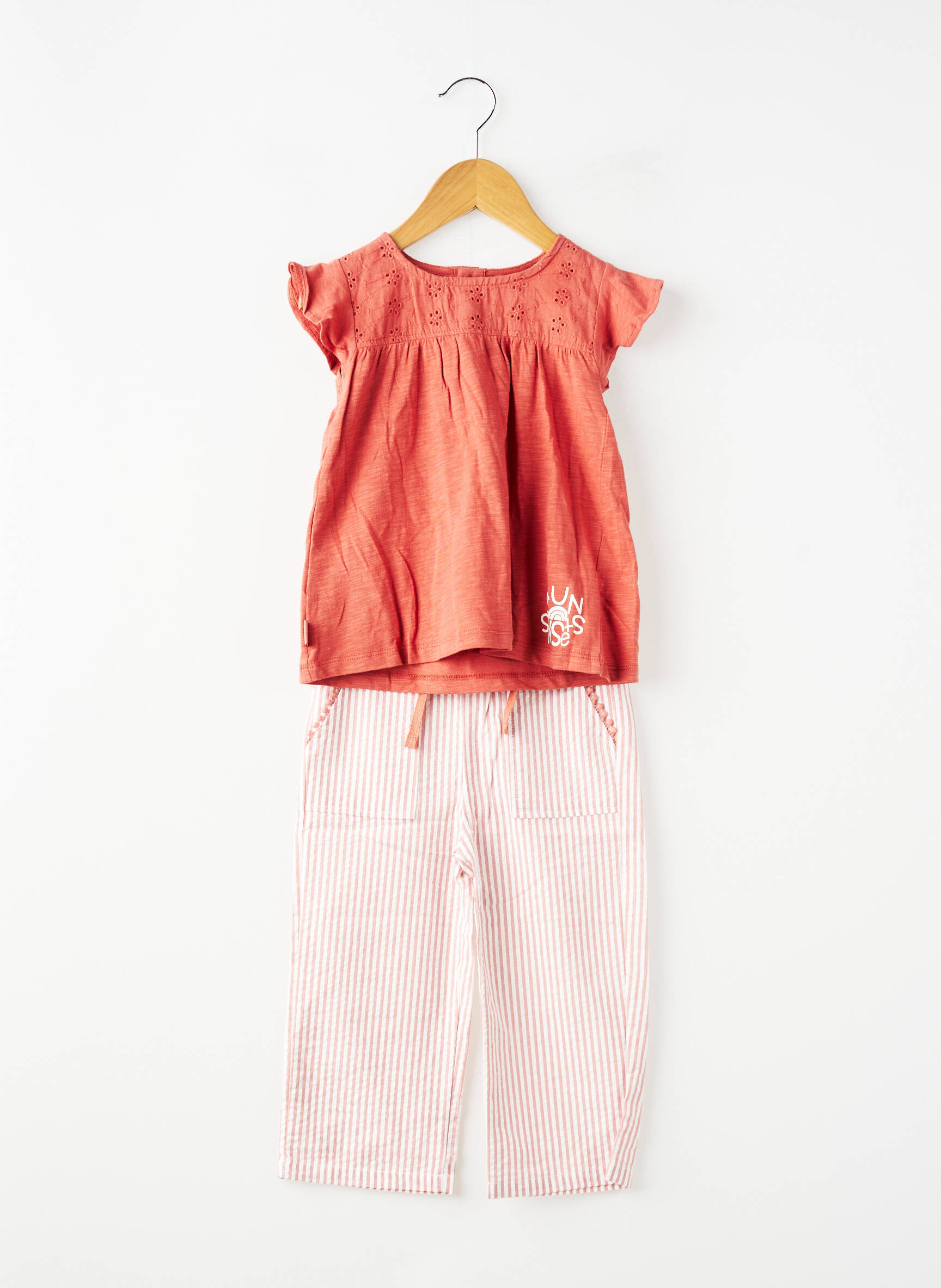 Ensemble pantalon coupe droite orange BOBOLI fille