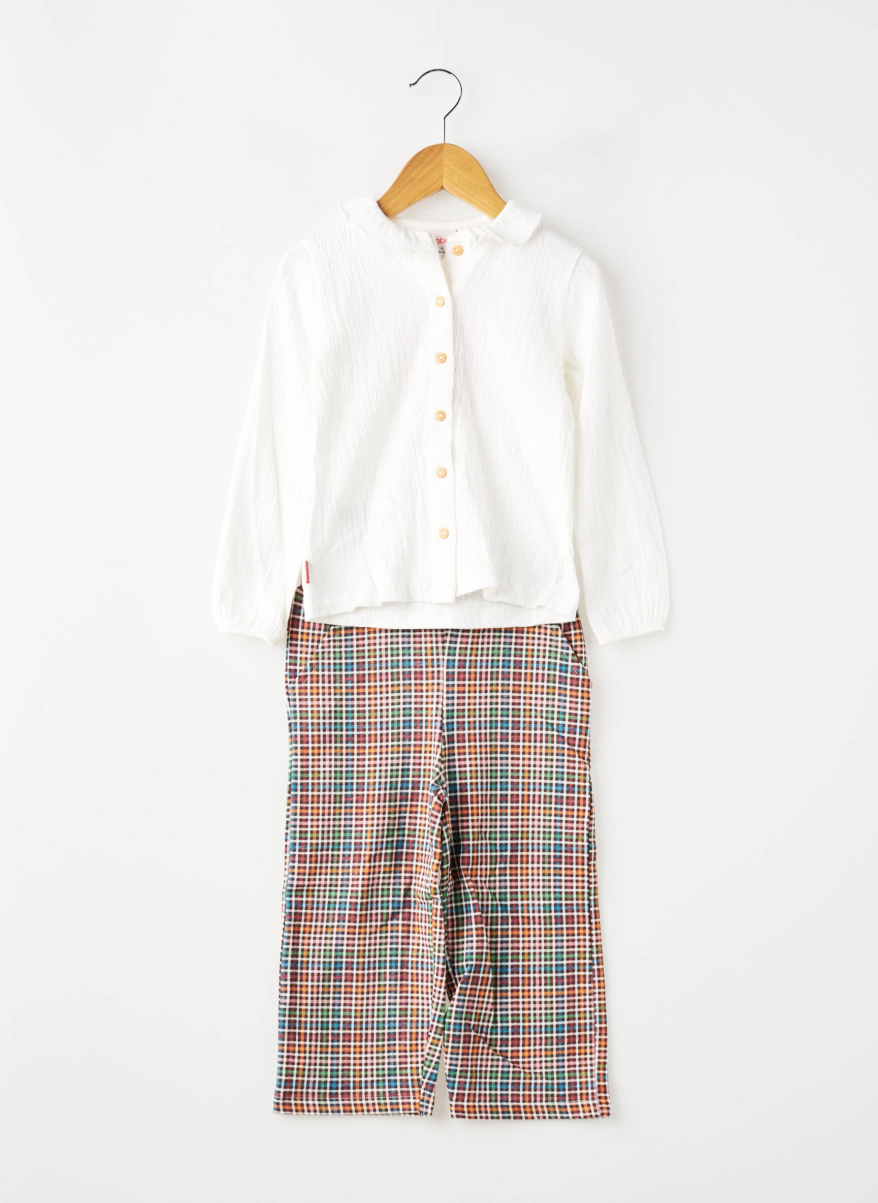 Ensemble pantalon coupe droite blanc BOBOLI fille