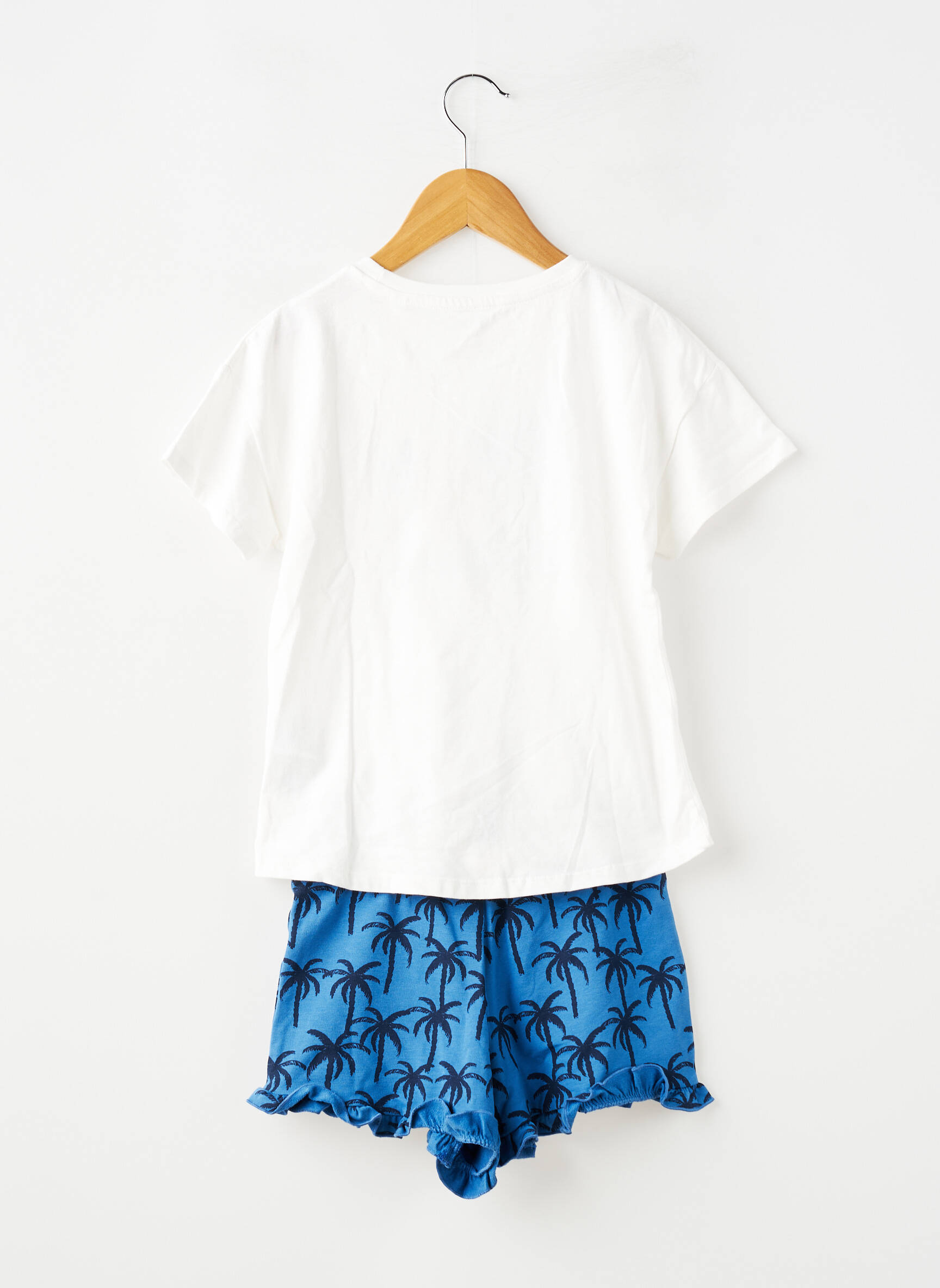 Ensemble short coupe droite bleu ZY fille
