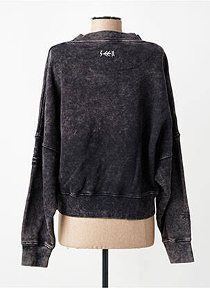 Sweat-shirt broderie manches longues gris ROSE GARDEN femme