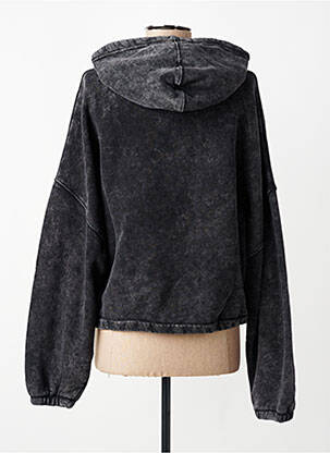 Sweat-shirt à capuche broderie manches longues gris ROSE GARDEN femme