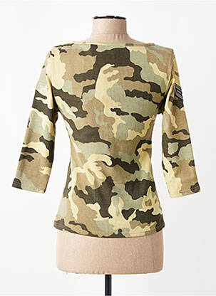T-shirt manches 3/4 manches 3/4 vert ROSE GARDEN femme