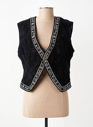 Gilet manches courtes coupe cintrée noir ROSE GARDEN femme