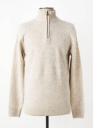 Pull col camionneur manches longues beige DAYTONA homme