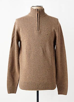 Pull col camionneur manches longues marron DAYTONA homme