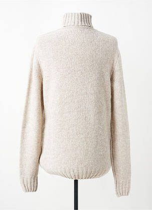 Pull col roulé coupe cintrée manches longues beige DAYTONA homme
