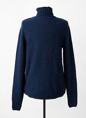 Pull col roulé coupe cintrée manches longues bleu DAYTONA homme