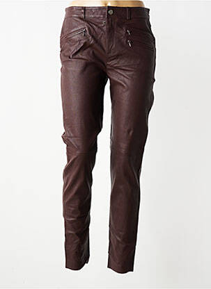 Pantalon slim taille normale taille normale marron ROSE GARDEN femme