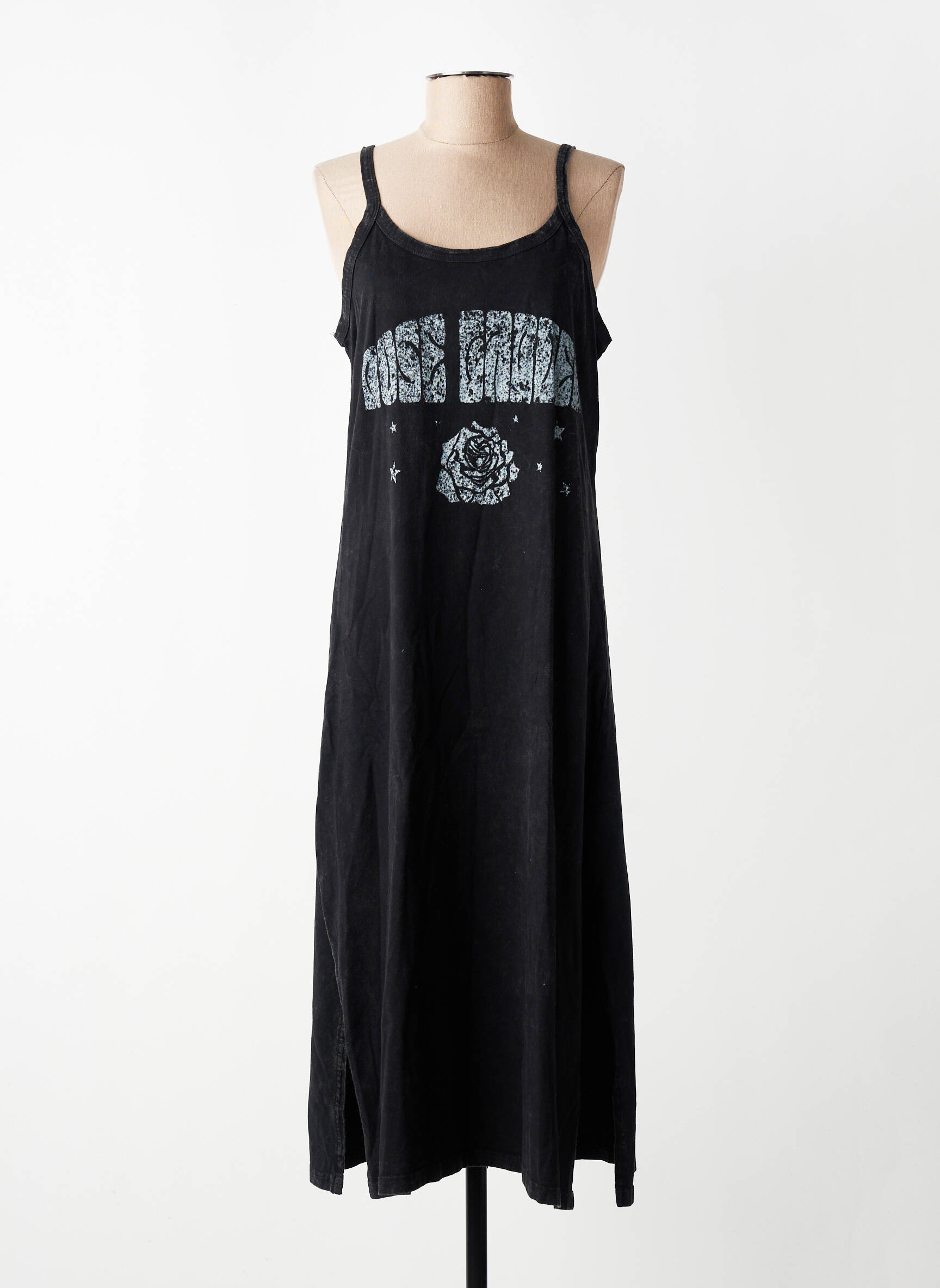 Robe mi-longue sans manche sans manche noir ROSE GARDEN femme