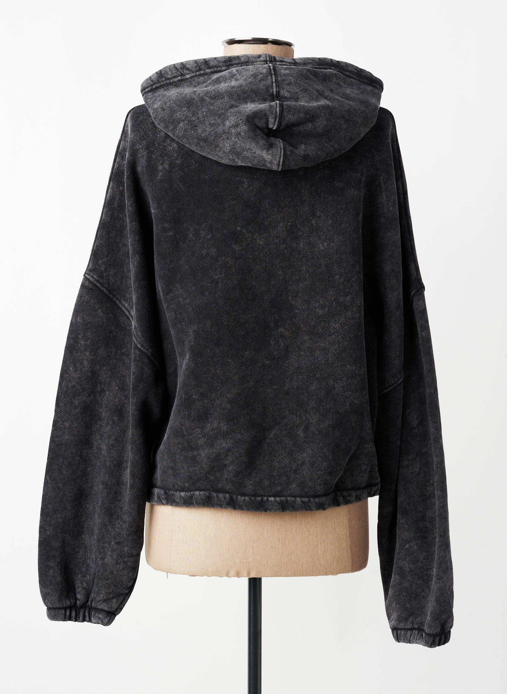 Sweat-shirt à capuche broderie manches longues gris ROSE GARDEN femme