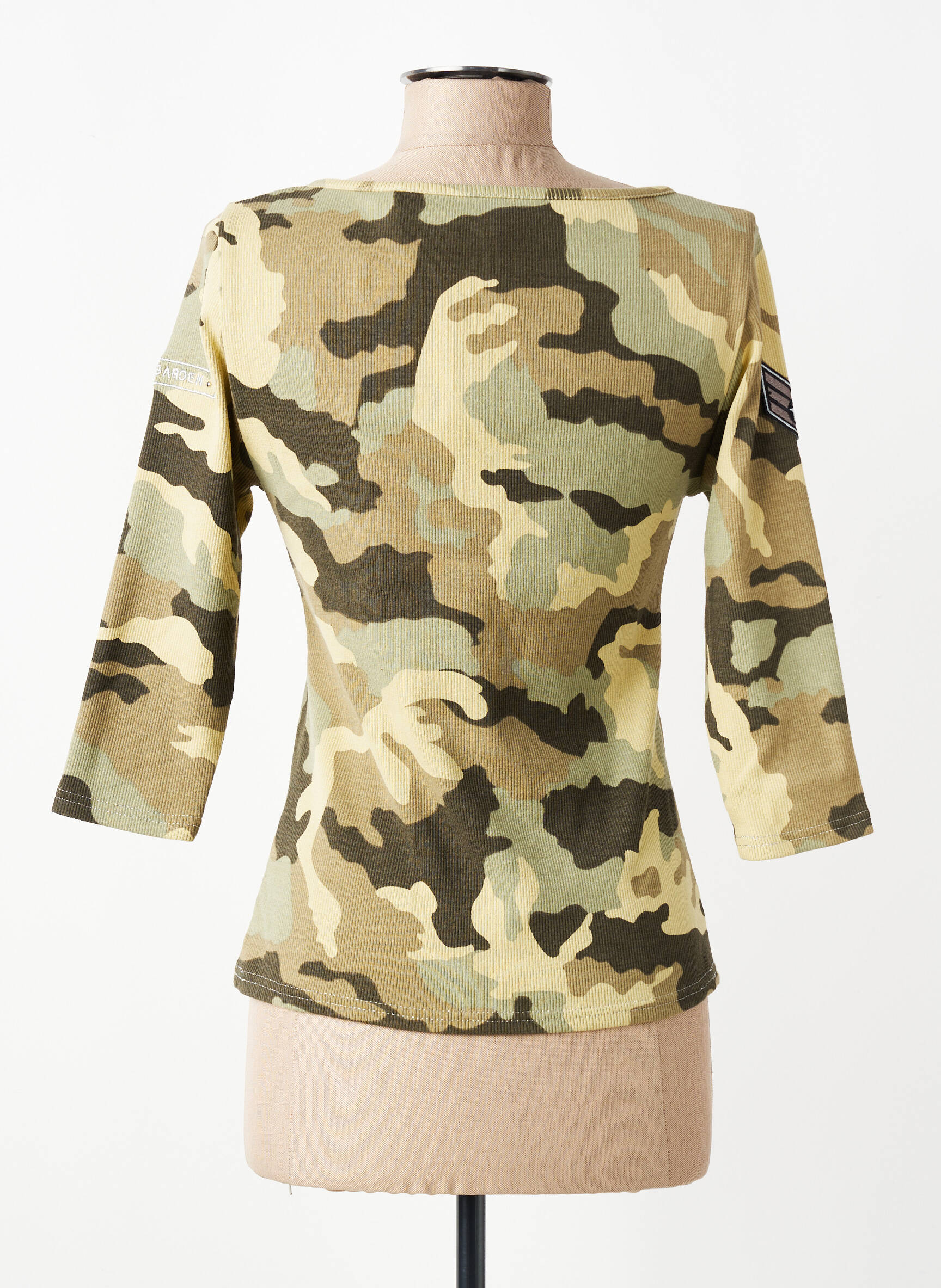 T-shirt manches 3/4 manches 3/4 vert ROSE GARDEN femme