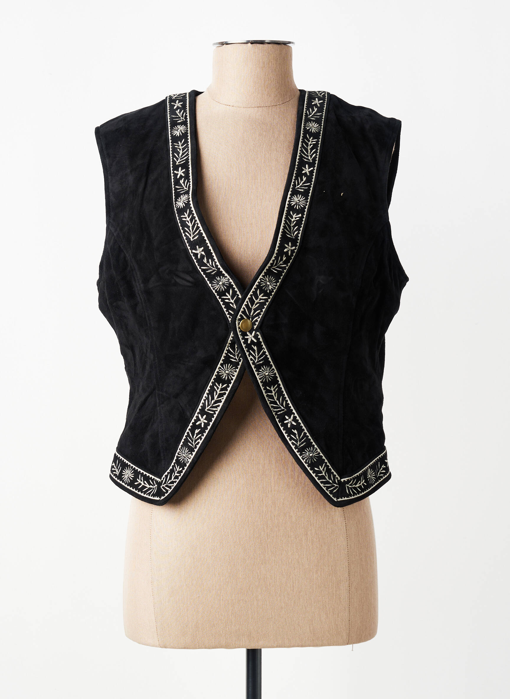 Gilet manches courtes coupe cintrée noir ROSE GARDEN femme