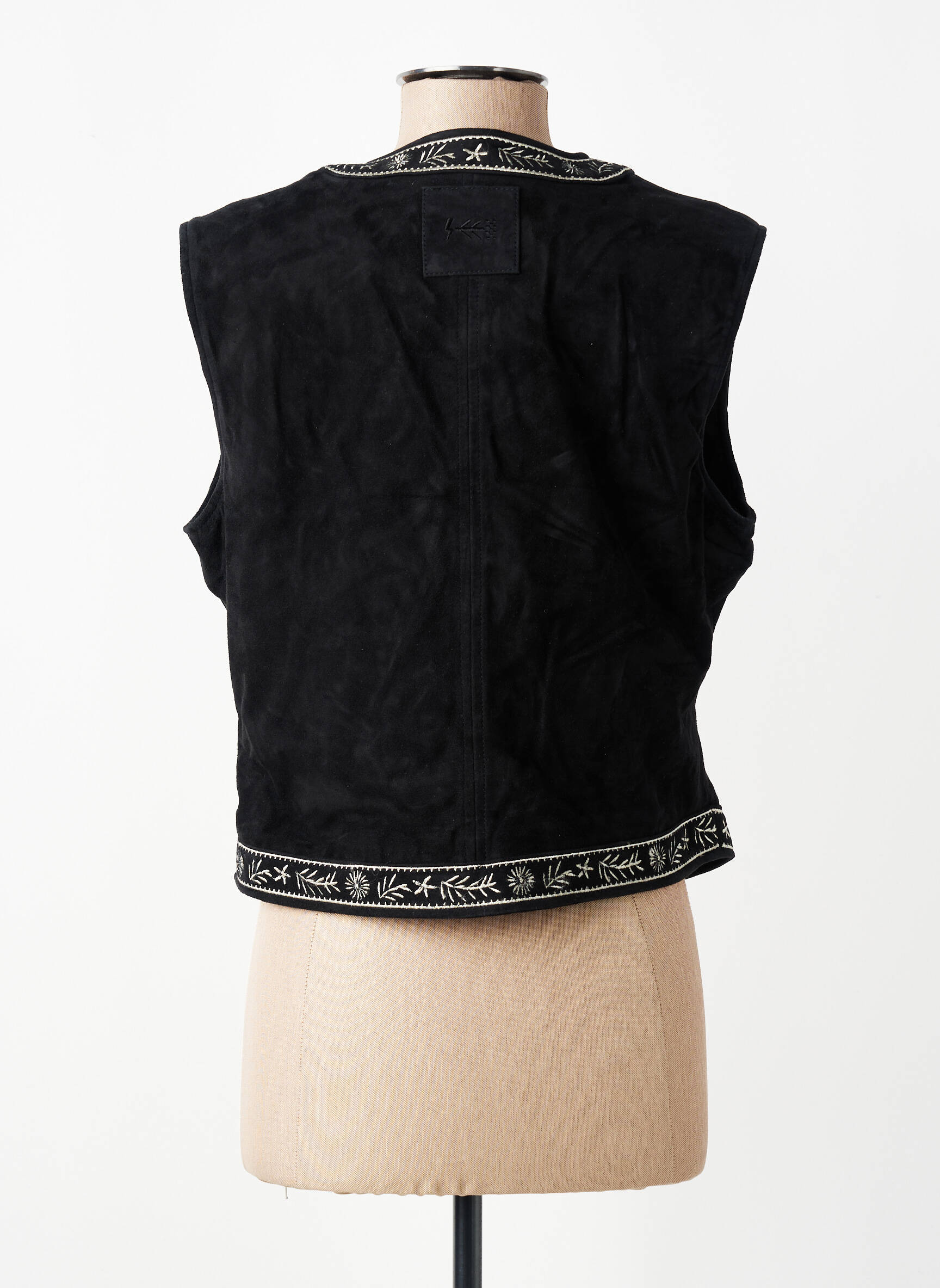 Gilet manches courtes coupe cintrée noir ROSE GARDEN femme