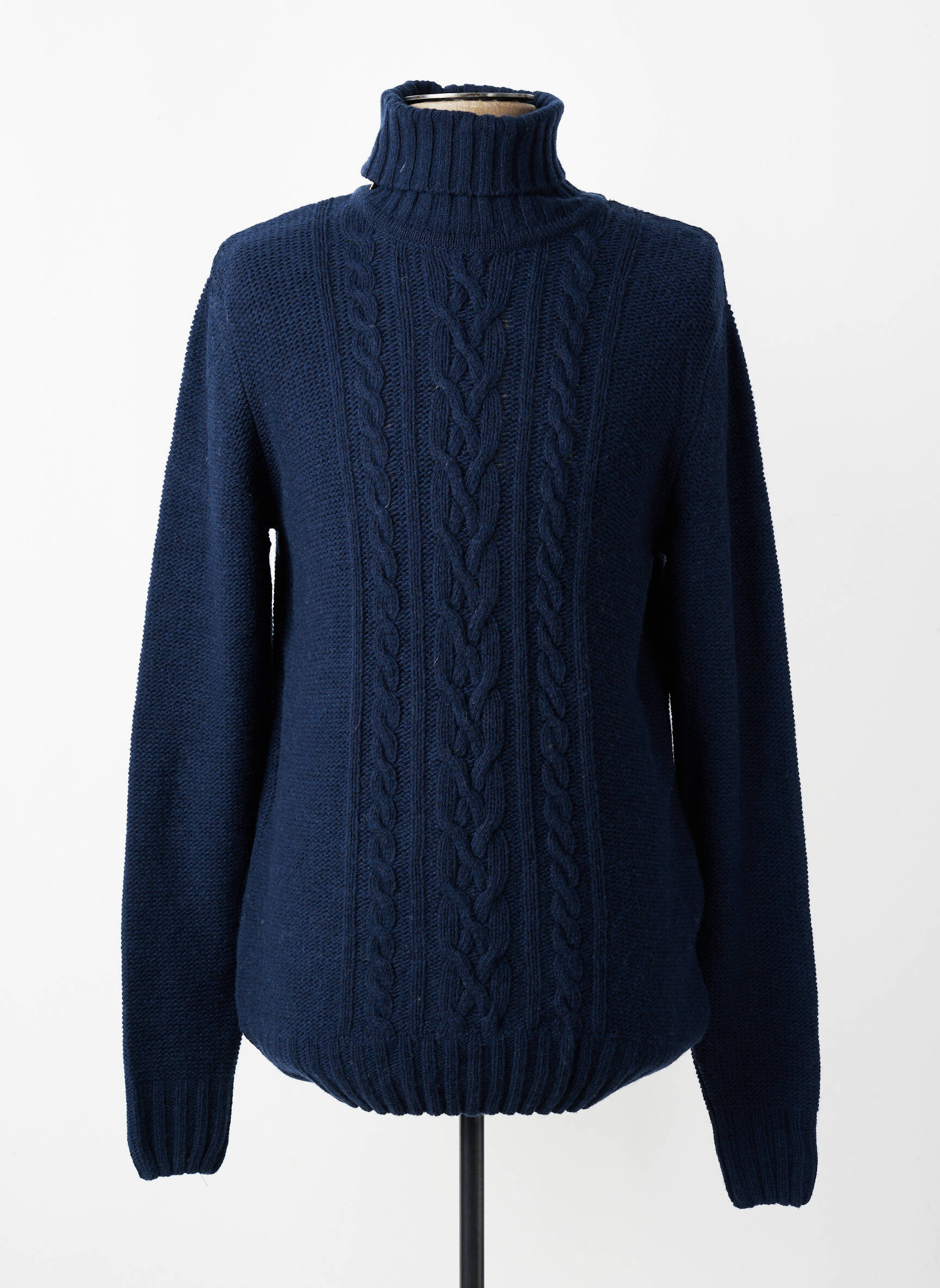 Pull col roulé coupe cintrée manches longues bleu DAYTONA homme