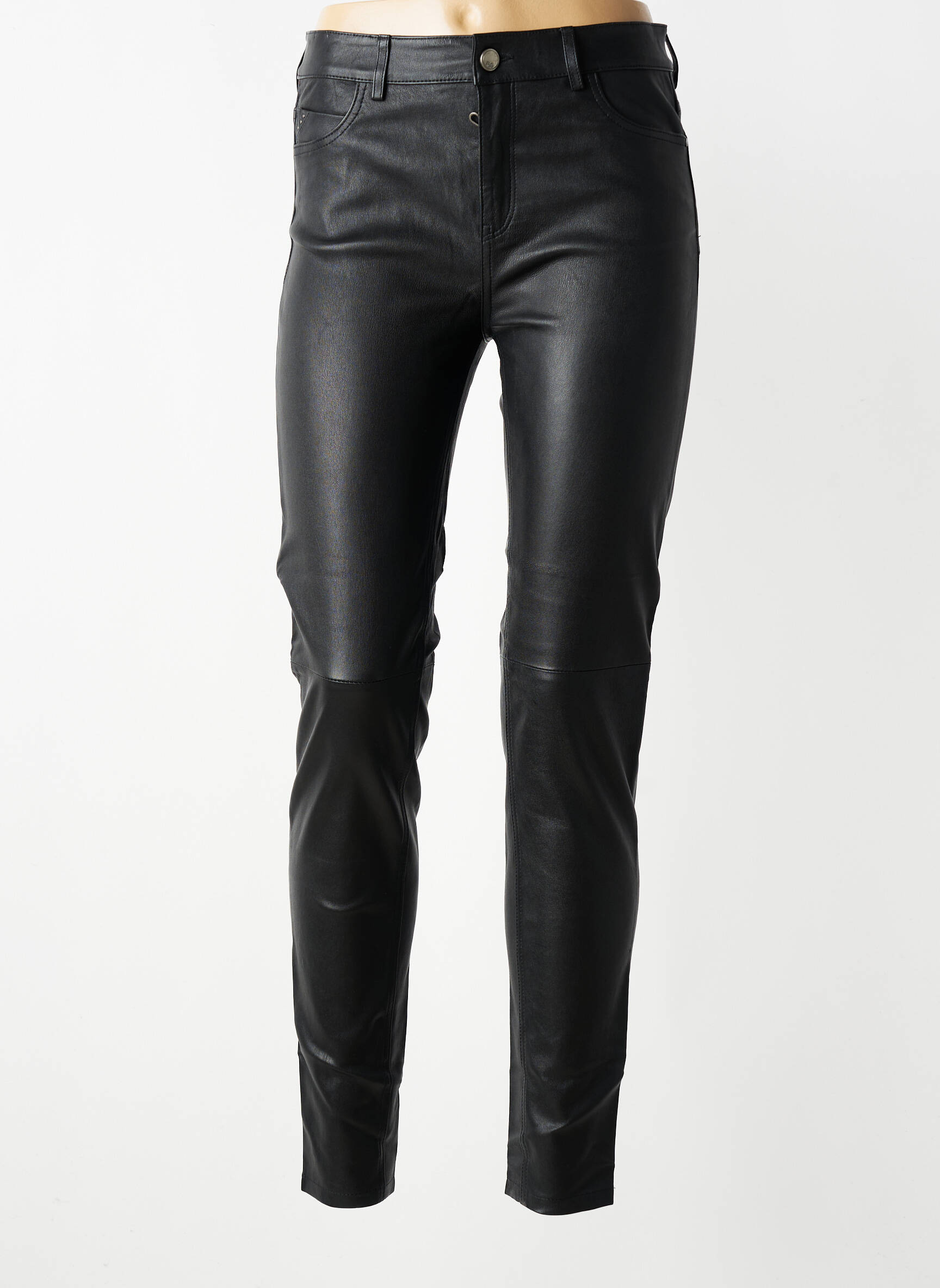 Pantalon slim taille normale taille normale noir ROSE GARDEN femme