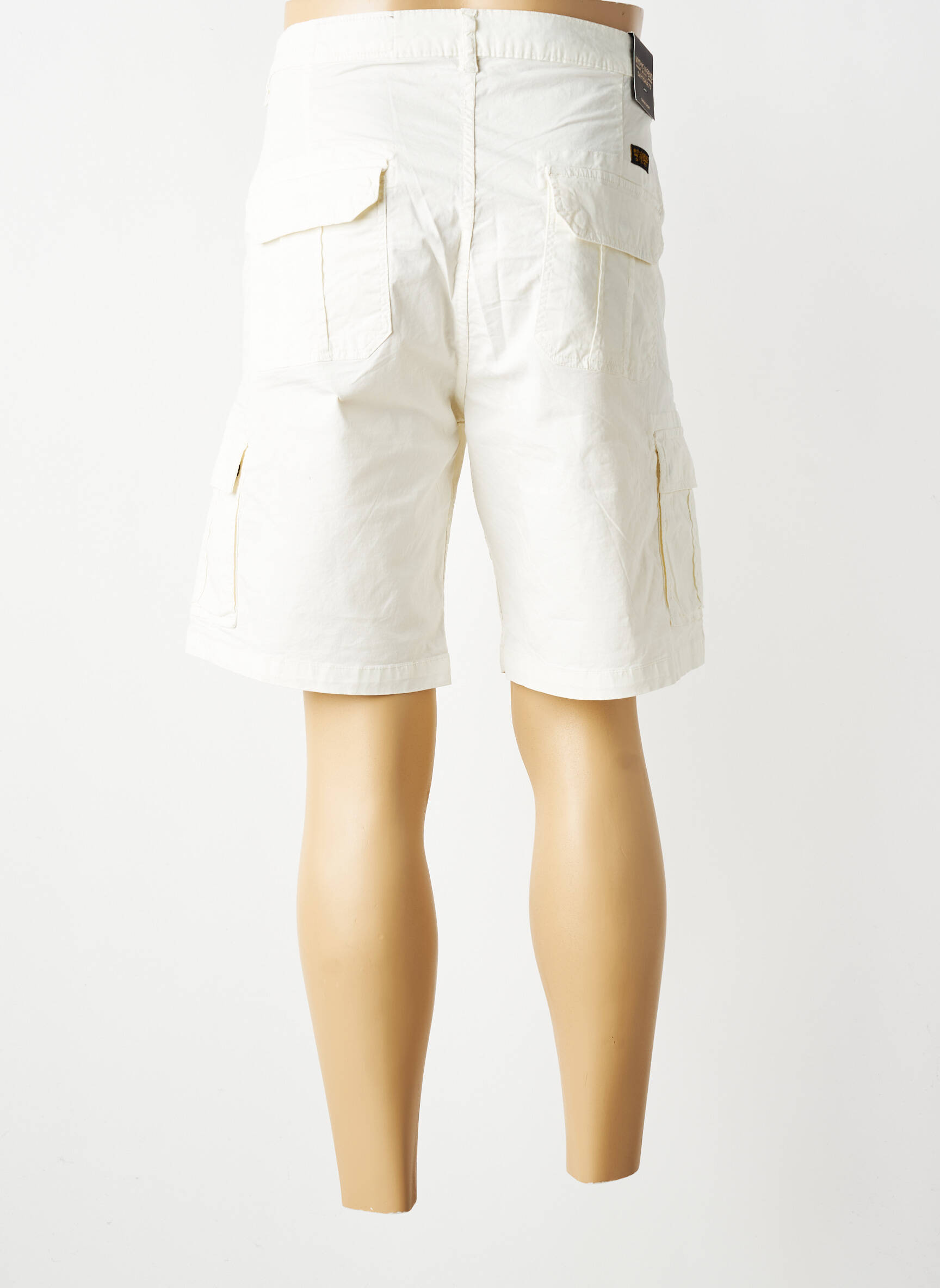 Bermuda stretch taille normale blanc ROSE GARDEN homme