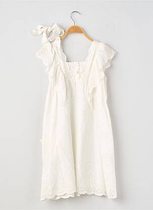 Robe mi-longue doublure manches courtes blanc NOPPIES fille