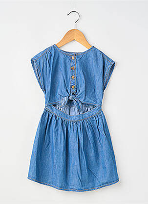 Robe courte tissage popeline manches courtes bleu MAYORAL fille