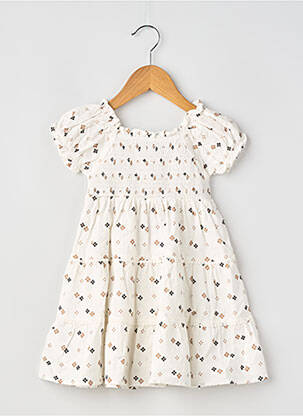 Robe courte imprimé fantaisie manches courtes blanc MAYORAL fille