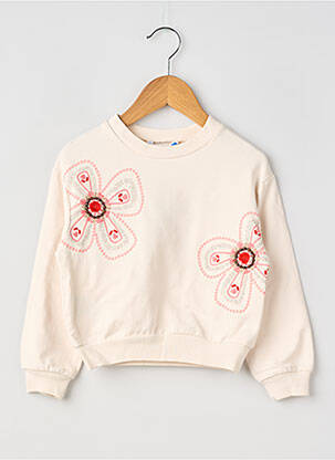 Sweat-shirt sérigraphie floquée manches longues blanc MAYORAL fille