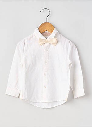 Chemise manches longues tissage popeline blanc NOPPIES garçon