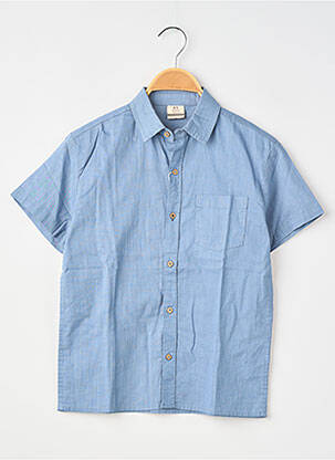 Chemise manches courtes coupe droite bleu ZY garçon