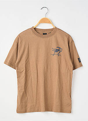 T-shirt sérigraphie floquée manches courtes marron LE TEMPS DES CERISES garçon