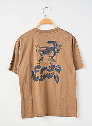 T-shirt sérigraphie floquée manches courtes marron LE TEMPS DES CERISES garçon