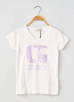 T-shirt coupe droite manches courtes blanc LE TEMPS DES CERISES fille