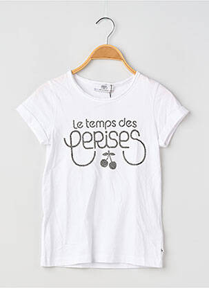 T-shirt coupe droite manches courtes blanc LE TEMPS DES CERISES fille