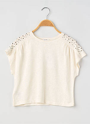T-shirt coupe droite manches courtes beige MAYORAL fille