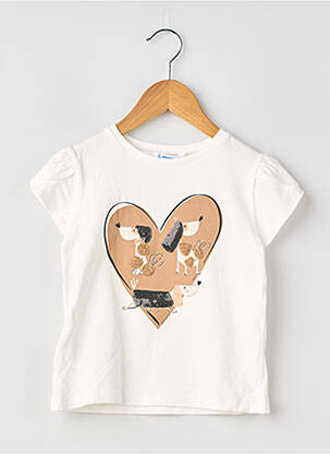 T-shirt stretch manches courtes blanc MAYORAL fille