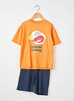 Ensemble short sérigraphie floquée orange ZY garçon