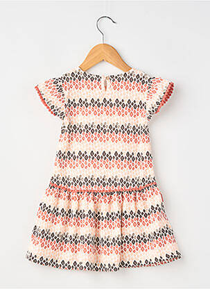 Robe courte tissage popeline manches courtes orange BOBOLI fille