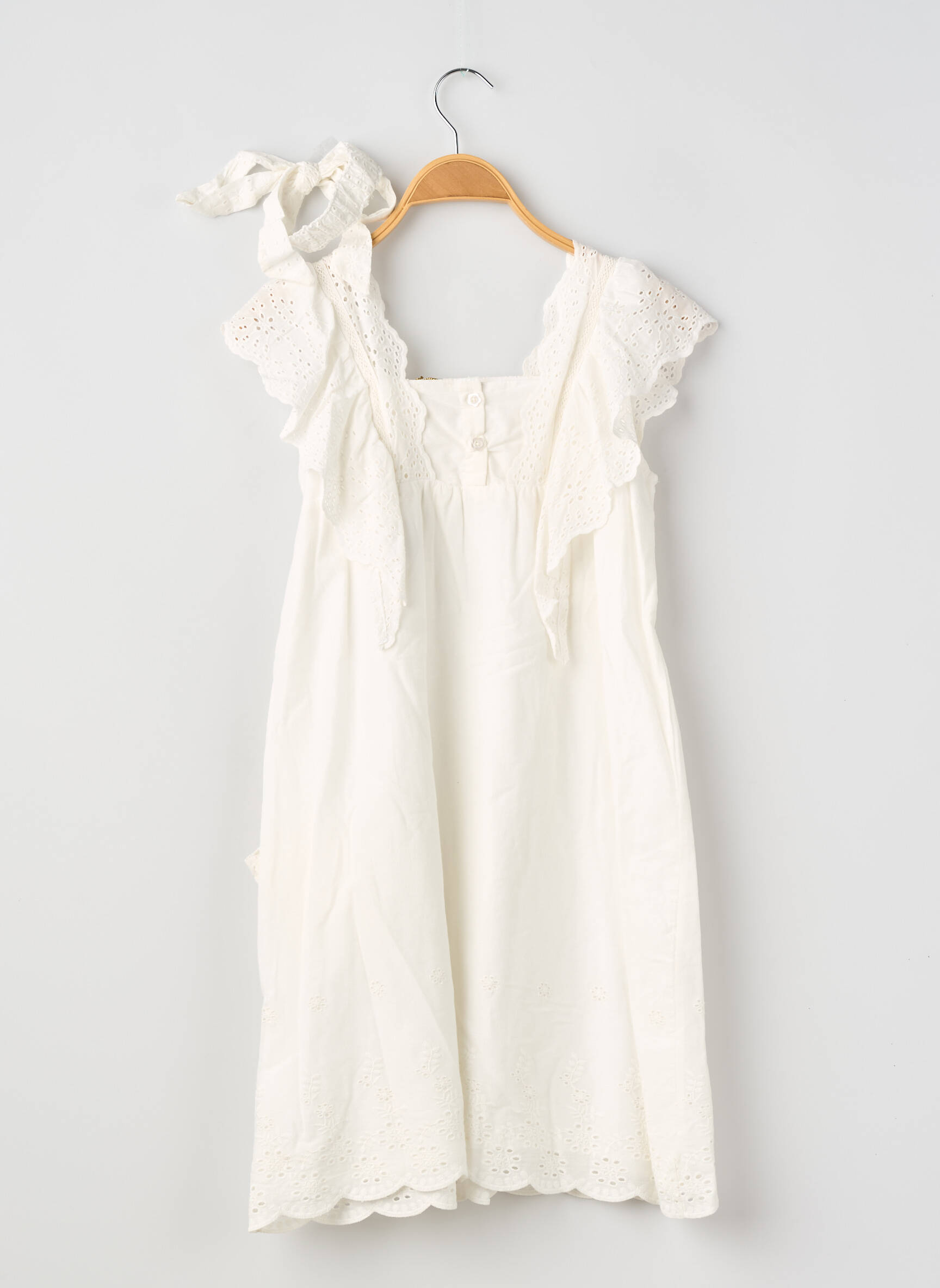 Robe mi-longue doublure manches courtes blanc NOPPIES fille