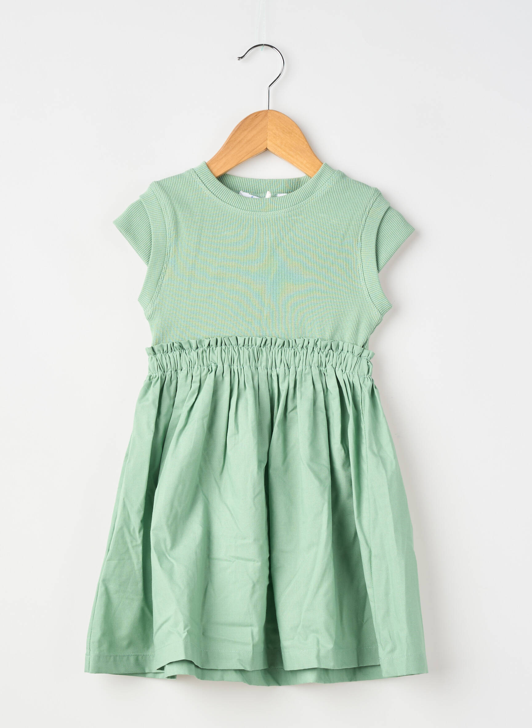 Robe courte doublure manches courtes vert MAYORAL fille