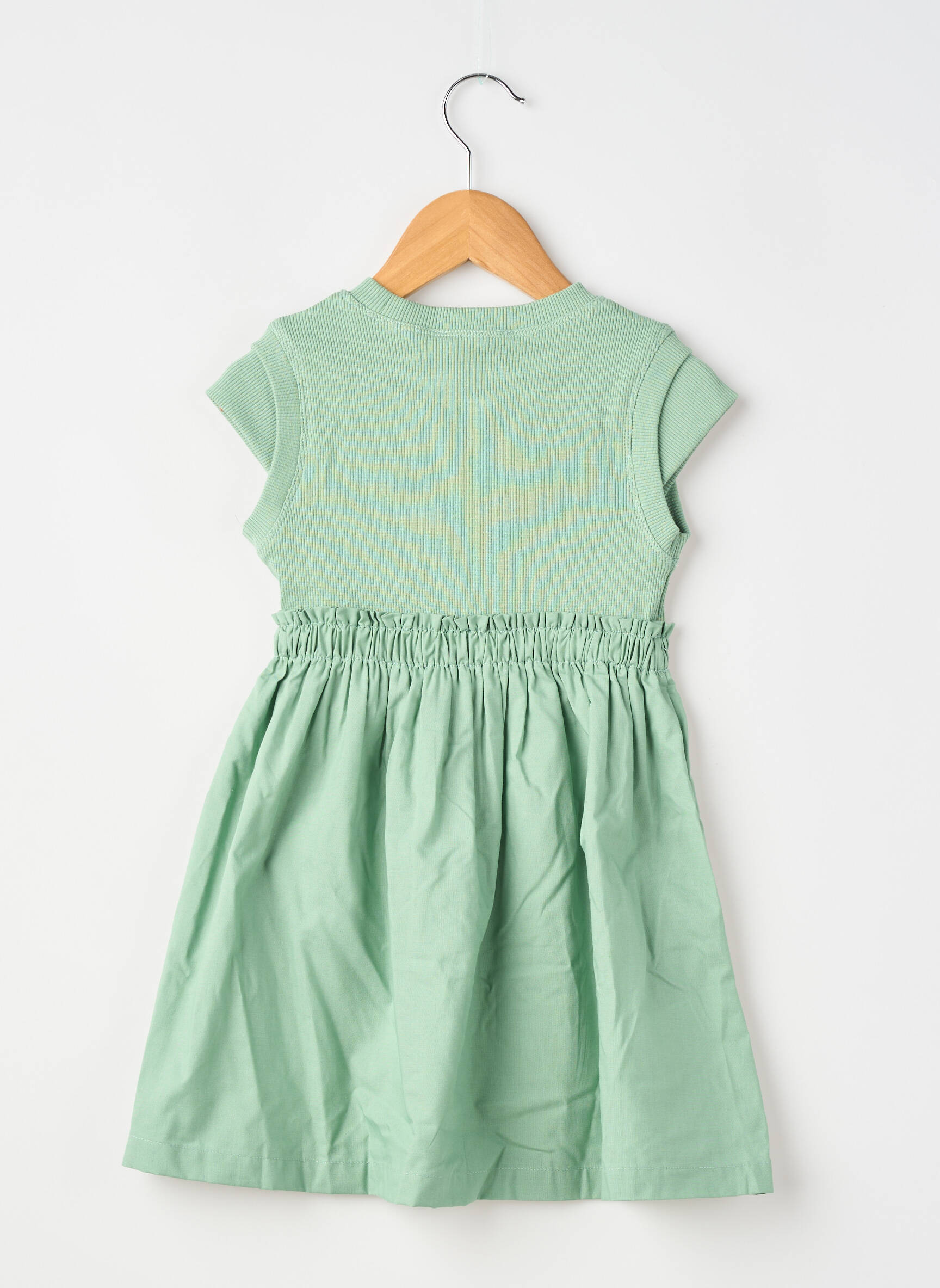 Robe courte doublure manches courtes vert MAYORAL fille
