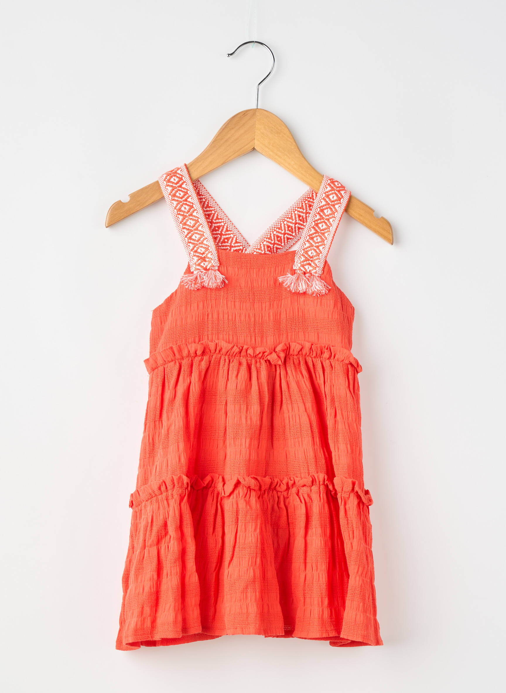 Robe courte sans manche sans manche rouge MAYORAL fille