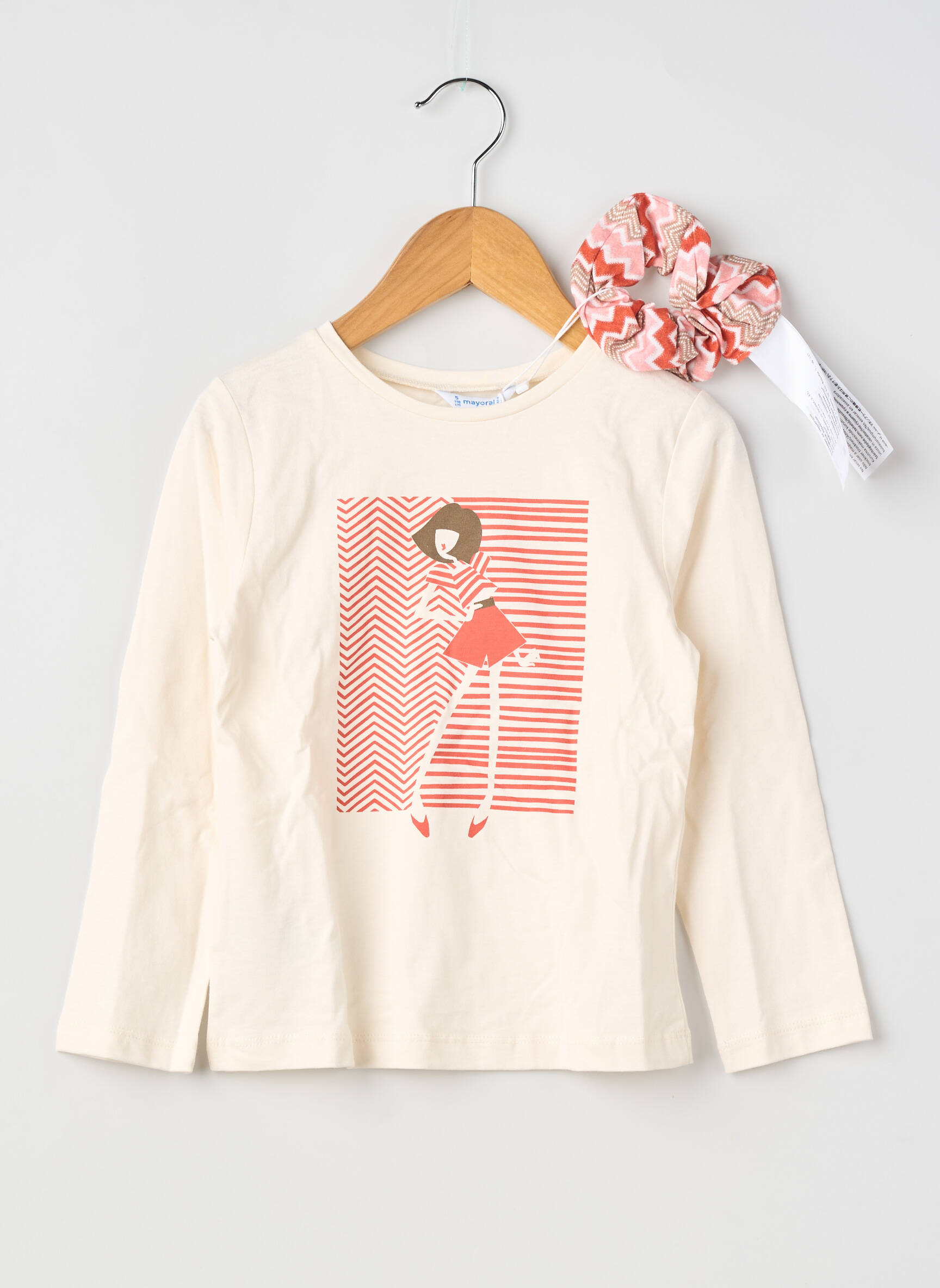 T-shirt coupe droite manches longues beige MAYORAL fille