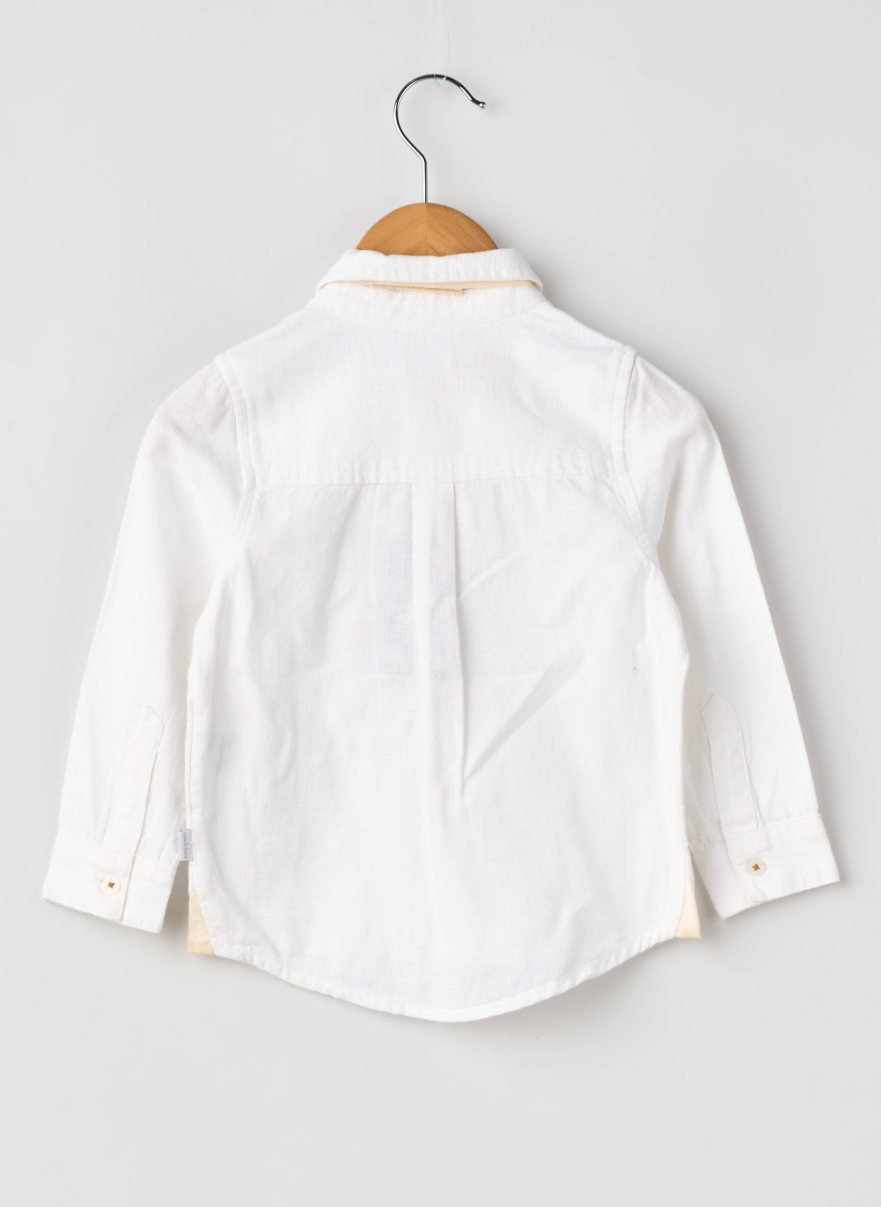 Chemise manches longues tissage popeline blanc NOPPIES garçon