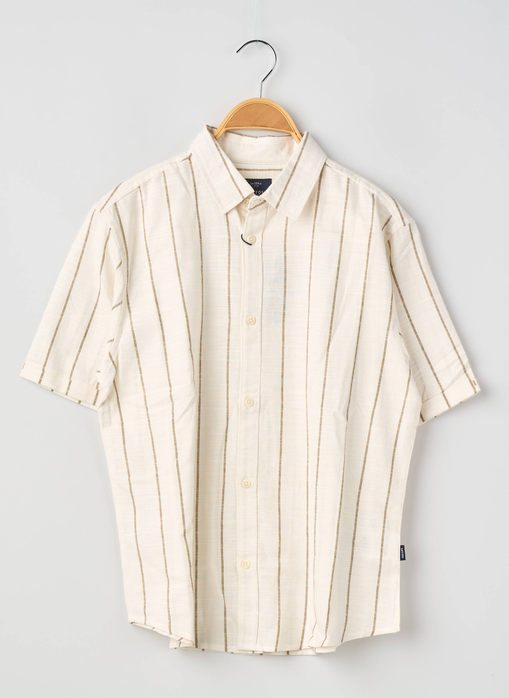 Chemise manches courtes imprimé rayures beige TIFFOSI garçon