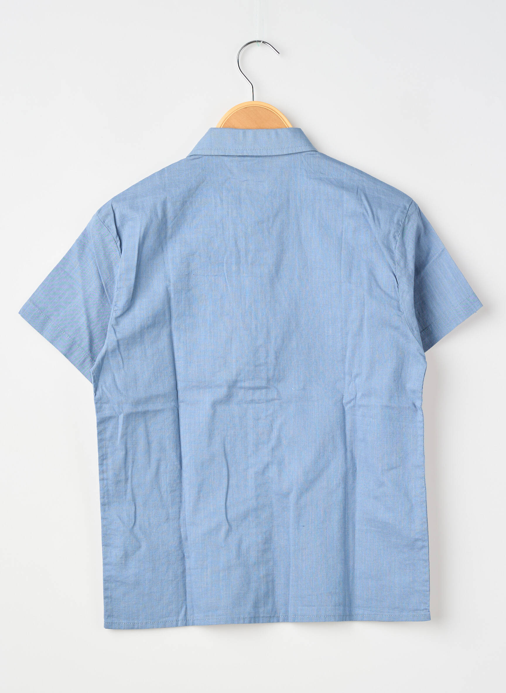 Chemise manches courtes coupe droite bleu ZY garçon