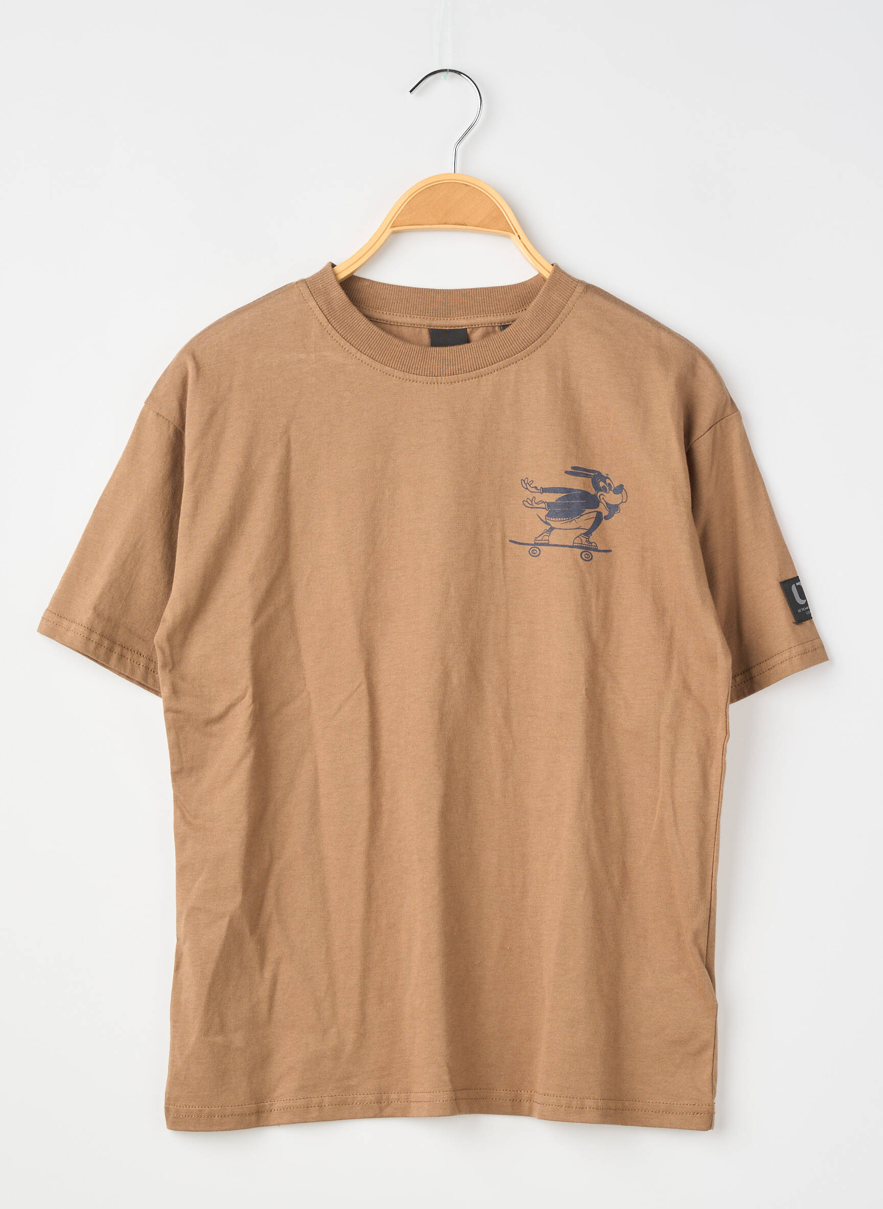 T-shirt sérigraphie floquée manches courtes marron LE TEMPS DES CERISES garçon
