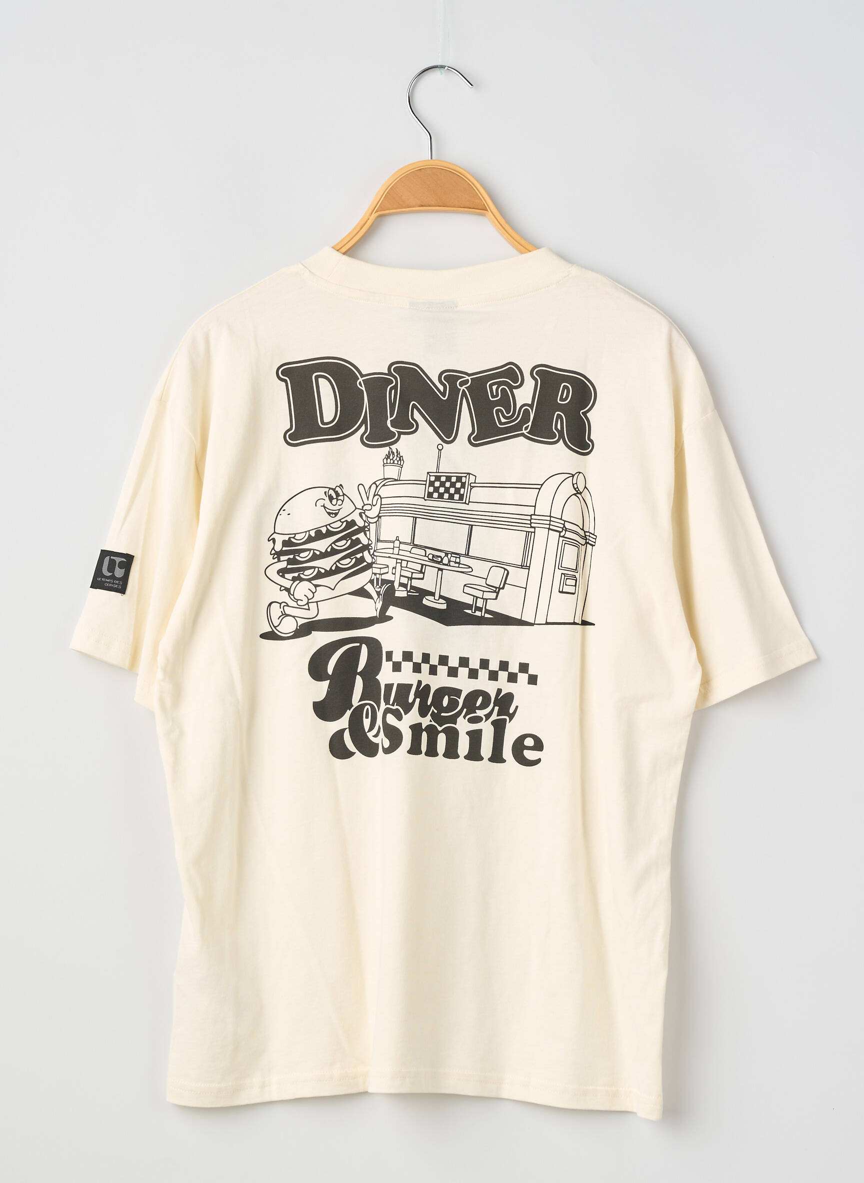 T-shirt sérigraphie floquée manches courtes beige LE TEMPS DES CERISES garçon