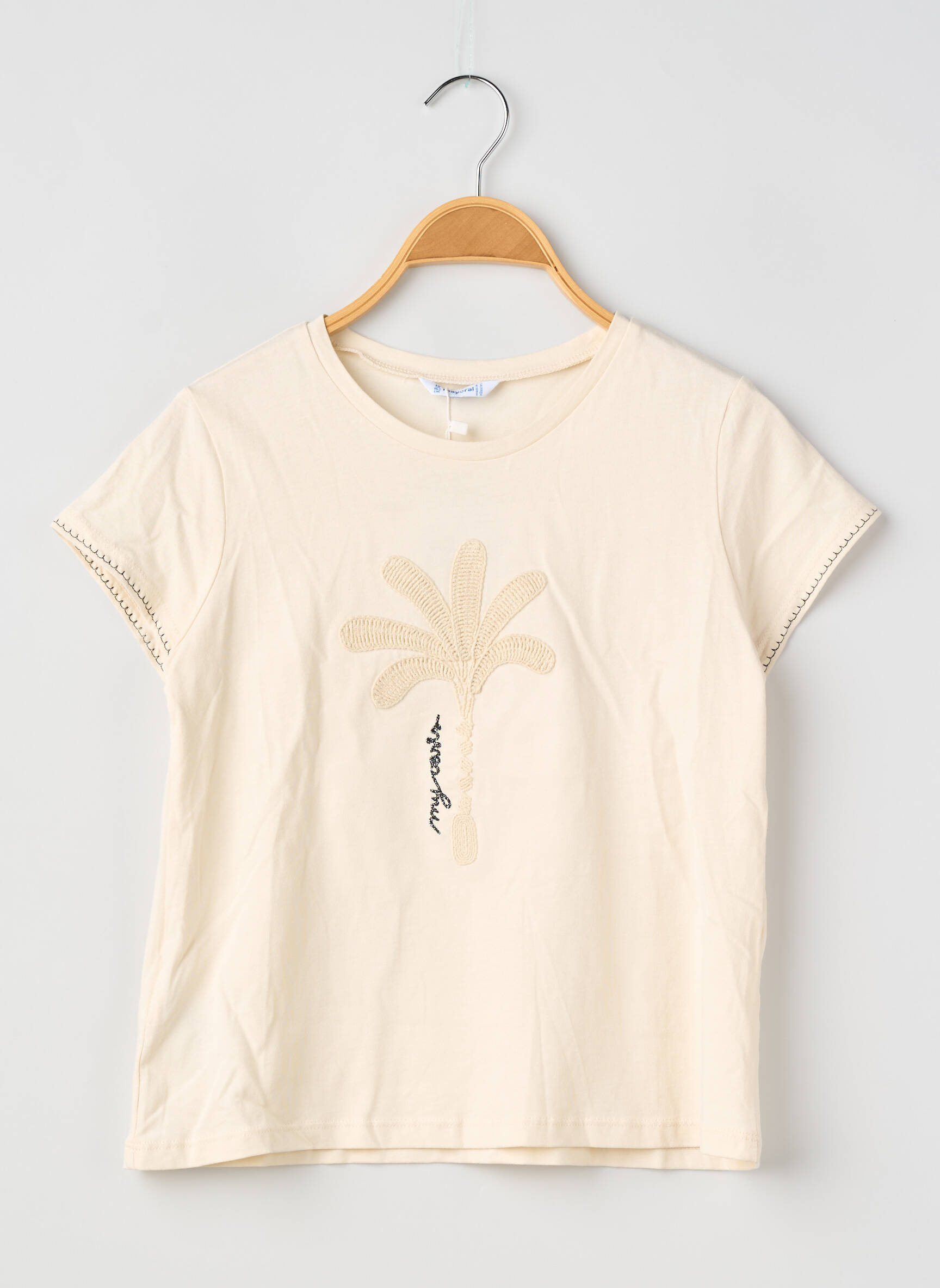T-shirt coupe droite manches courtes beige MAYORAL fille
