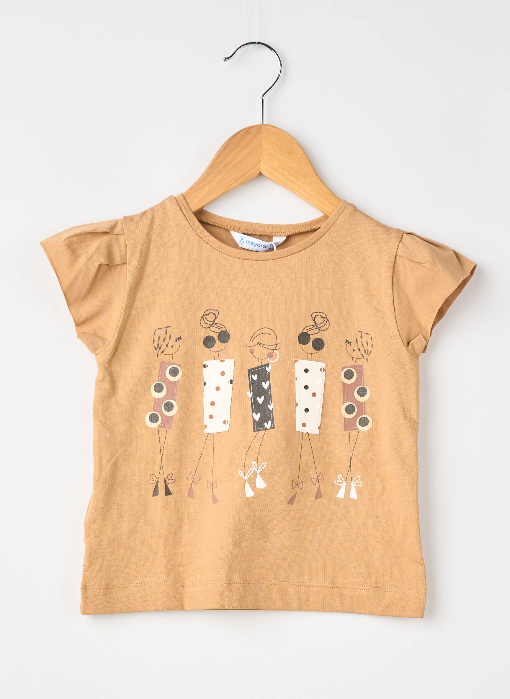 T-shirt stretch manches courtes marron MAYORAL fille